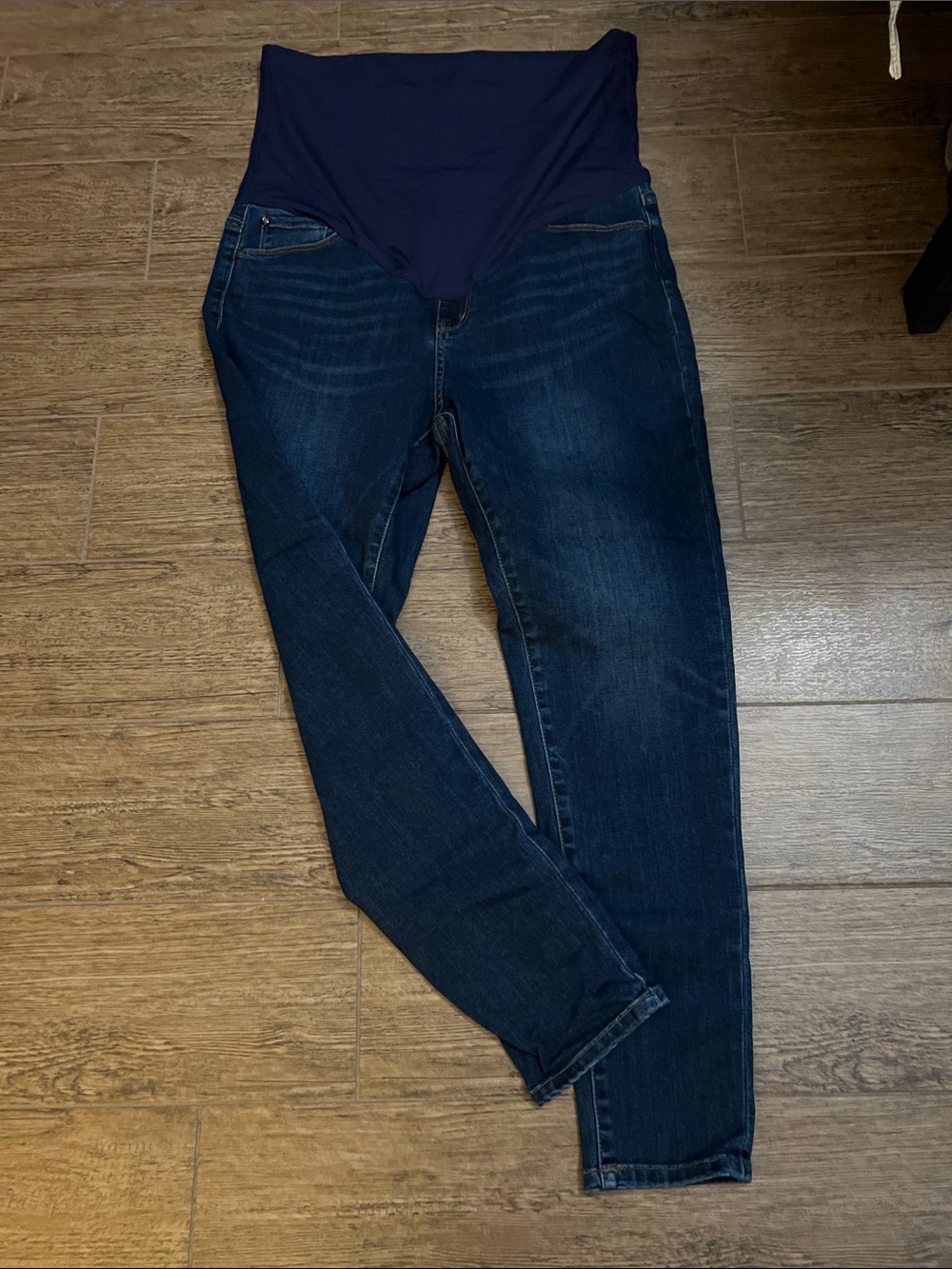 Pinkblush Navy Overband Dark Blue Skinny Maternity Jeans